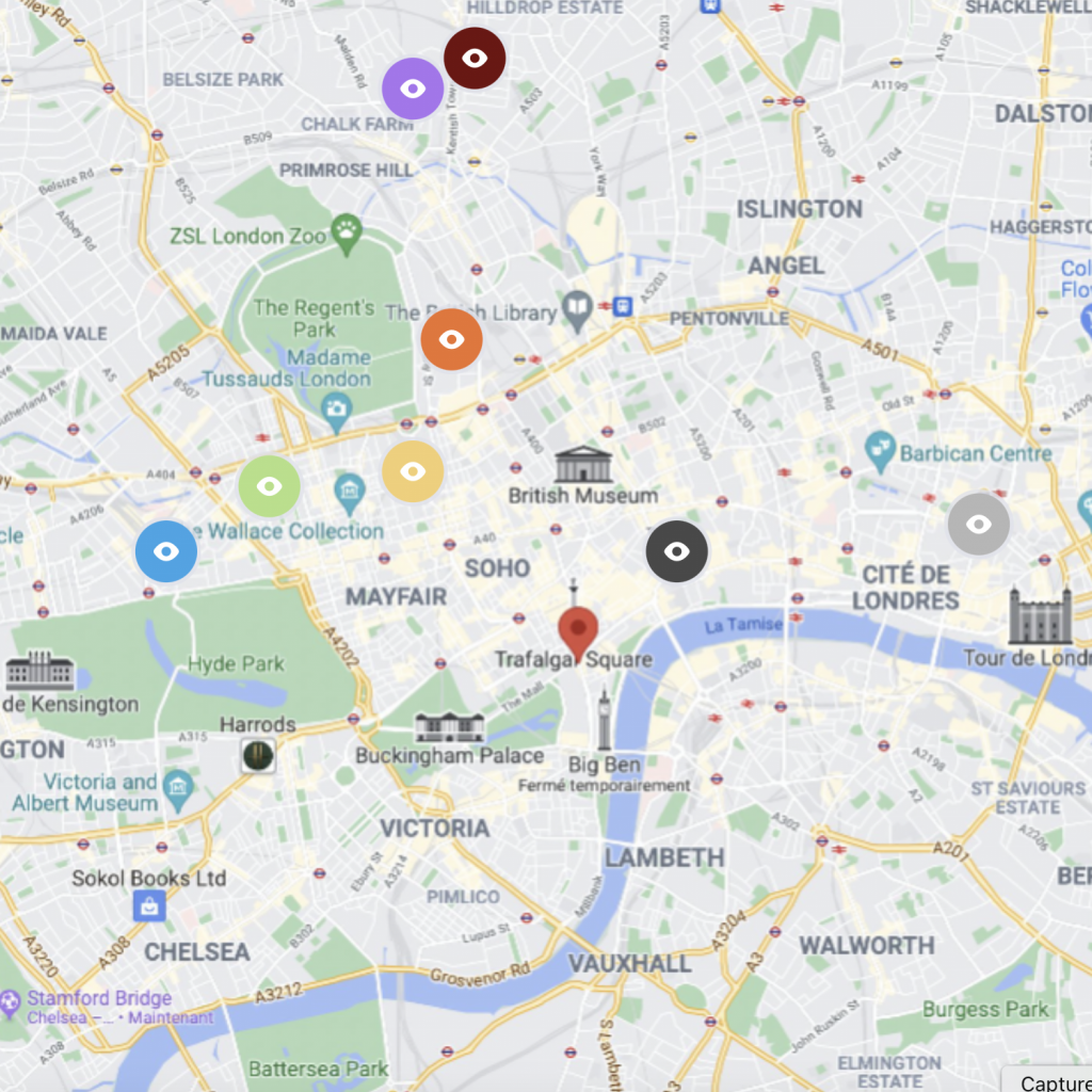 Carte Londres de l'univers de la saga Suppdonn